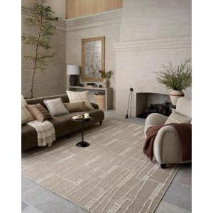 Loloi Amber Lewis Bexley Collection BEX-07 Natural/Dove 7′-10″ x 10′ Area Rug Neutral, Textured, Living, Bedroom, Dining, Carpet(Mushroom / Natural)