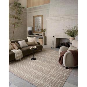 Loloi Amber Lewis Bexley Collection BEX-07 Natural/Dove 7′-10″ x 10′ Area Rug Neutral, Textured, Living, Bedroom, Dining, Carpet(Taupe / Natural)