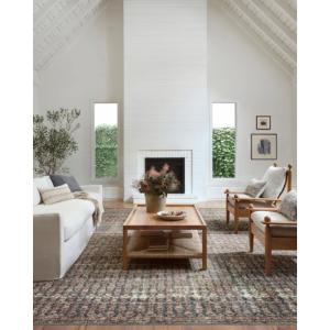 Loloi Amber Lewis Billie Collection, Ink & Salmon 8′-6″ x 11′-6″ Area Rug – Antique & Distressed Accent Rugs for Living Room, Bedroom, Entryway & Hallway, No Shed High Traffic Area Home Decor Rug(Ocean / Brick)