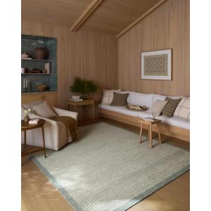 Loloi Amber Lewis Lilah Collection LIH-01 Natural/Grey 9′-3″ x 13′ Area Rug Jute, Wool, Cotton, Neutral, Living, Bedroom, Dining, Rug(Ivory / Sky)