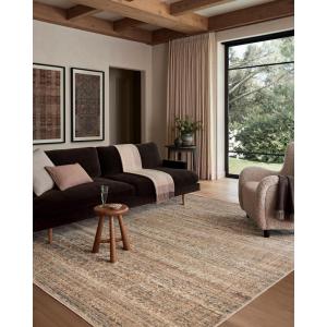 Loloi Amber Lewis Molly Collection MOL-03 Ocean/Sunset 2′-3″ x 3′-10″ Low Pile Accent Rug(Natural/ Denim)
