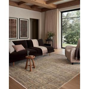 Loloi Amber Lewis Molly Collection MOL-03 Ocean/Sunset 2′-3″ x 3′-10″ Low Pile Accent Rug(Tobacco/Sage)