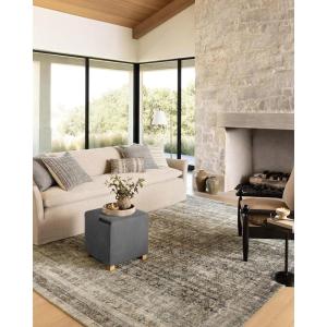 Loloi Amber Lewis Morgan Collection MOG-04 Sea/Sage 8′-3″ x 11′-3″ 38″ Thick Area Rug feat. CloudPile, Neutral, Room Décor, Vintage Inspired, Livingroom, Bedroom, Dining Area(Navy / Sand)