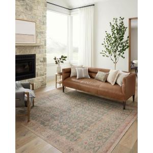 Loloi Angela Rose Aubrey Collection AUB-04 Sage/Bark 8′-3″ x 11′-3″, .19″ Pile Height, Area Rug(Aqua / Sand)