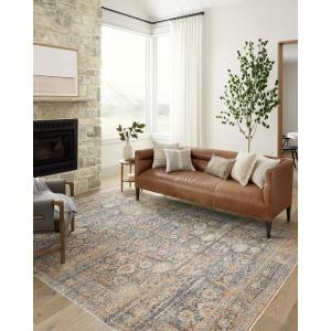 Loloi Angela Rose Blake Collection BLA-02 Ocean/Mocha 7′-10″ x 10′-2″, .25″ Pile Height, Fringe, Area Rug(Navy / Multi)