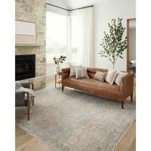 Loloi Angela Rose Blake Collection BLA-02 Ocean/Mocha 7′-10″ x 10′-2″, .25″ Pile Height, Fringe, Area Rug(Sky / Beige)