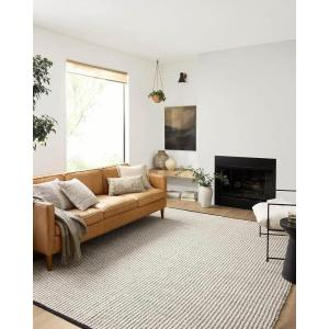 Loloi Angela Rose Colton Collection CON-01 Natural/Black 7′-6” x 9′-6”, .38″ Pile Height, Area Rug(Ivory / Black)