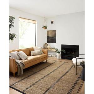 Loloi Angela Rose Colton Collection CON-01 Natural/Black 7′-6” x 9′-6”, .38″ Pile Height, Area Rug(Natural / Black)