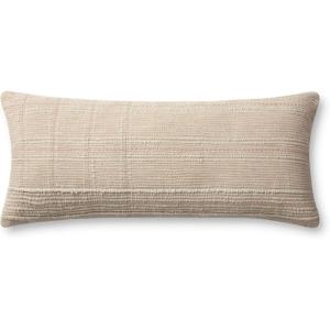 Loloi Angela Rose x Calista Collection PAR0018 Tan/Terracotta 16” x 26” Cover w/Down Pillow(Ivory / Blush)