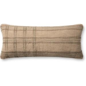 Loloi Angela Rose x Calista Collection PAR0018 Tan/Terracotta 16” x 26” Cover w/Down Pillow(Tan / Slate)