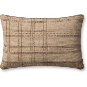 Loloi Angela Rose x Calista Collection PAR0018 Tan/Terracotta 16” x 26” Cover w/Down Pillow(Tan / Terracotta)