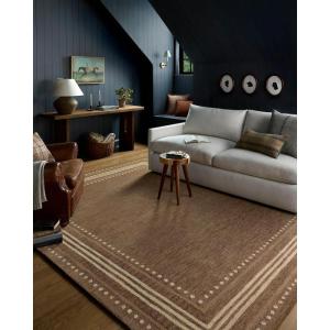 Loloi Chris Loves Julia Alfie Collection ALF-03 Clay/Spice 5′-0″ x 7′-6″ Area Rug Wool Neutral Living Bedroom Dining Carpet(Bark / Natural)