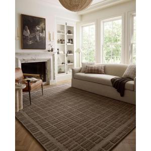 Loloi Chris Loves Julia Bradley Collection, Ivory & Grey, 2′-6″ x 7′-6″ Runner Rug – Classic Striped Area Rugs for Living Room, Bedroom, Entryway & Hallway, High Traffic Area Home Decor Rug(Cocoa / Cocoa)