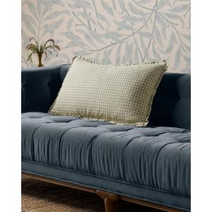 Loloi Chris Loves Julia Dinah Collection PCJ0012 Ivory/Earth 22” x 22” Cover w/Down Pillow(Ivory / Moss)