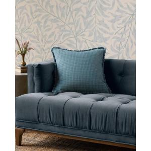 Loloi Chris Loves Julia Dinah Collection PCJ0012 Ivory/Earth 22” x 22” Cover w/Down Pillow(Ocean / Blue)