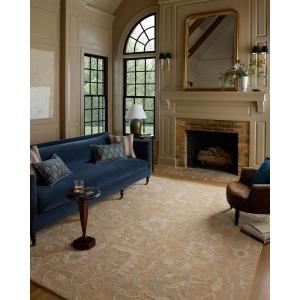 Loloi Chris Loves Julia Dorothea Collection DRT-01 Sand/Pebble 8′-6″ x 11′-6″ Area Rug Wool Neutral Floral Living Room Bedroom Carpet(Sand / Pebble)
