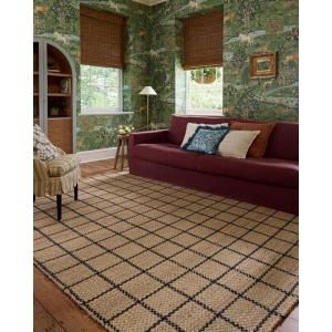 Loloi Chris Loves Julia Fletcher Collection FLE-01 Natural/Brown 3′-6″ x 5′-6″, .37″ Pile Height, Accent Rug(Natural / Black)