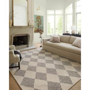 Loloi Chris Loves Julia Francis Collection FRA-01 Spa/Granite 7′-9″ x 9′-9″ Area Rug(Beige / Charcoal)
