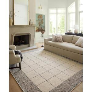 Loloi Chris Loves Julia Francis Collection FRA-01 Spa/Granite 7′-9″ x 9′-9″ Area Rug(Cream / Black)