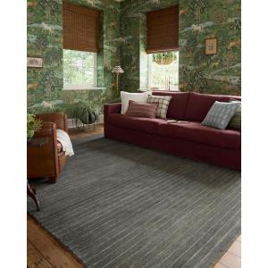 Loloi Chris Loves Julia Henry Collection HEY-01 Charcoal/Ivory 3′-6″ x 5′-6″, .50″ Pile Height, Accent Rug(Charcoal / Ivory)