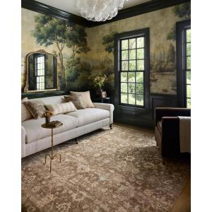 Loloi Chris Loves Julia Palma Collection PLM-01 Bark/Natural 7′-10″ x 10′ Area Rug Vintage Style Boho Living Room Bedroom Carpet(Brown / Earth)