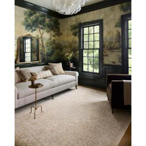 Loloi Chris Loves Julia Palma Collection PLM-01 Bark/Natural 7′-10″ x 10′ Area Rug Vintage Style Boho Living Room Bedroom Carpet(Ivory / Sand)