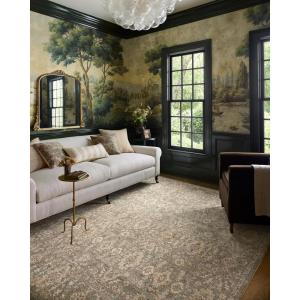Loloi Chris Loves Julia Palma Collection PLM-01 Bark/Natural 7′-10″ x 10′ Area Rug Vintage Style Boho Living Room Bedroom Carpet(Lagoon / Natural)