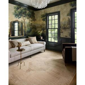 Loloi Chris Loves Julia Palma Collection PLM-01 Bark/Natural 7′-10″ x 10′ Area Rug Vintage Style Boho Living Room Bedroom Carpet(Wheat / Taupe)