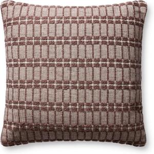 Loloi Chris Loves Julia Poe Collection PCJ0019 Burgundy 18” x 18” Cover Only Pillow(Cover w/Down)