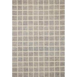Loloi Chris Loves Julia Polly Collection POL-05 Area Rug 7′-9″ x 9′-9″ Slate/Ivory Rectangular 0.38″ Thick(Slate / Ivory)