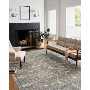 Loloi Chris Loves Julia Rosemarie 7′-10″ x 10′ Area Rug in Sage/Blush – Classic No-Shed Area Rug, Soft Living Room Rug, Antique Inspired Modern Rug for Living Area, Bedroom, Dining Room(Sand / Lagoon)