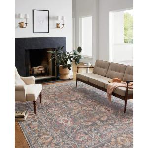 Loloi Chris Loves Julia Rosemarie 7′-10″ x 10′ Area Rug in Sage/Blush – Classic No-Shed Area Rug, Soft Living Room Rug, Antique Inspired Modern Rug for Living Area, Bedroom, Dining Room(Stone / Multi)