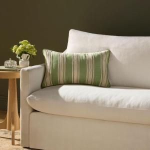 Loloi Chris Loves Julia Verona Collection PCJ0033 Ivory 12” x 27” Cover Only Pillow(Green)