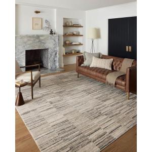 Loloi Darby Collection DAR-07 Pebble/Sand 7′-10″ x 10′ Area Rug(Charcoal / Sand)