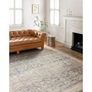 Loloi Hathaway Collection HTH-03 Java/Multi 9′-0″ x 12′-0″, .25″ Thick Area Rug, Soft, Durable, Printed, Modern, Low Pile, Non-Shedding, Easy Clean, Living Room Rug(Denim / Multi)