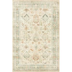 Loloi II Rosette Denim/Fog 7′-6″ x 9′-6″ Area Rug(Beige / Multi)