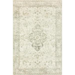 Loloi II Rosette Denim/Fog 7′-6″ x 9′-6″ Area Rug(Ivory / Silver)