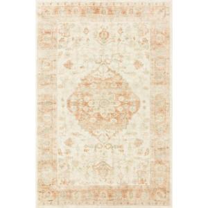 Loloi II Rosette Denim/Fog 7′-6″ x 9′-6″ Area Rug(Ivory / Terracotta)