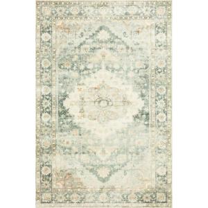 Loloi II Rosette Denim/Fog 7′-6″ x 9′-6″ Area Rug(Teal / Ivory)