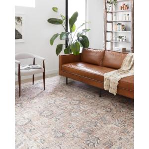 Loloi II Skye Collection SKY-13 Natural/Sand 7′-6″ x 9′-6″ Area Rug(Blush / Grey)