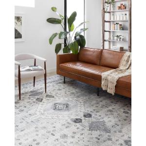 Loloi II Skye Collection SKY-13 Natural/Sand 7′-6″ x 9′-6″ Area Rug(Silver / Grey)
