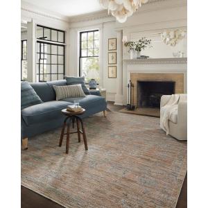 Loloi Jean Stoffer Katherine Collection KES-05 Graphite/Jade 7′-10” x 10′, .25″ Pile Height, Area Rug(Copper / Steel)