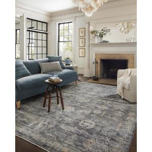 Loloi Jean Stoffer Katherine Collection KES-05 Graphite/Jade 7′-10” x 10′, .25″ Pile Height, Area Rug(Ink / Jade)