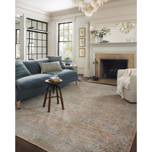 Loloi Jean Stoffer Katherine Collection KES-05 Graphite/Jade 7′-10” x 10′, .25″ Pile Height, Area Rug(Terracotta / Smoke)