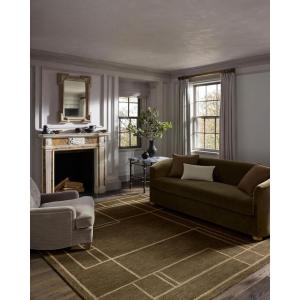 Loloi Jeremiah Brent Barrow Collection BAR-02 Moss/Beige 2′-3″ x 3′-9″ Accent Rug(Olive / Natural)