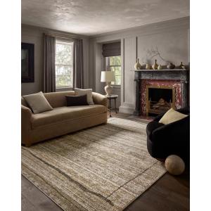 Loloi Jeremiah Brent Bleecker Collection BLE-05 Natural/Charcoal 5′-3″ x 7′-6″ Area Rug(Natural / Charcoal)