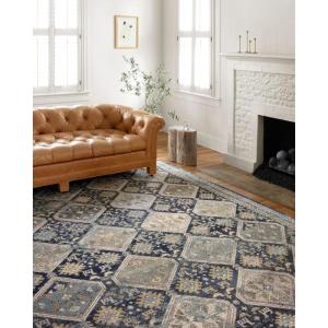 Loloi Jocelyn Collection JOC-01 Sand/Multi 7′-10″ x 10′ .38″ Thick Area Rug(Navy / Blue)