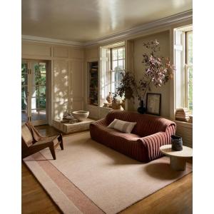 Loloi Leanne Ford Craven Collection CVN-02 Spice/Rose 2′-6″ x 9′-9″ Runner Rug Geometrical, Patterned, Neutral, Hallway, Kitchen, Mudroom, and Bathroom(Blush / Rose)