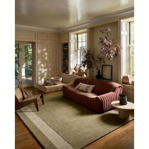 Loloi Leanne Ford Craven Collection CVN-02 Spice/Rose 2′-6″ x 9′-9″ Runner Rug Geometrical, Patterned, Neutral, Hallway, Kitchen, Mudroom, and Bathroom(Light Olive / Oatmeal)