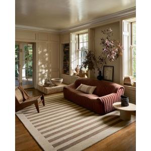 Loloi Leanne Ford Craven Collection CVN-02 Spice/Rose 2′-6″ x 9′-9″ Runner Rug Geometrical, Patterned, Neutral, Hallway, Kitchen, Mudroom, and Bathroom(Oatmeal / Bark)